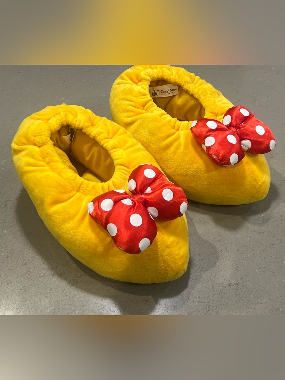 Minnie Mouse Disney slippers Size Medium (I wear a 9 and they fit perfectly).